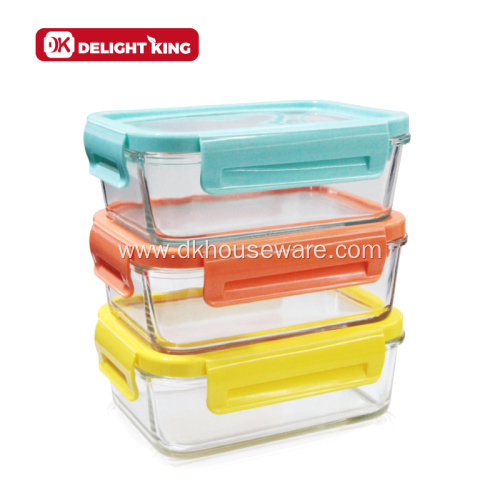 Silicone Cover High Borosilicate Glass Food Container